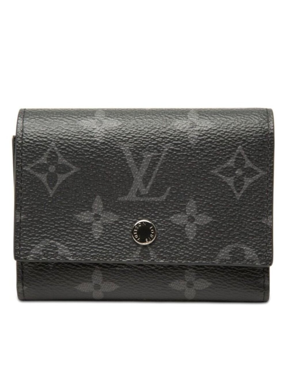 Louis Vuitton Monogram Eclipse Victor Wallet Trifold Black Gray Leather